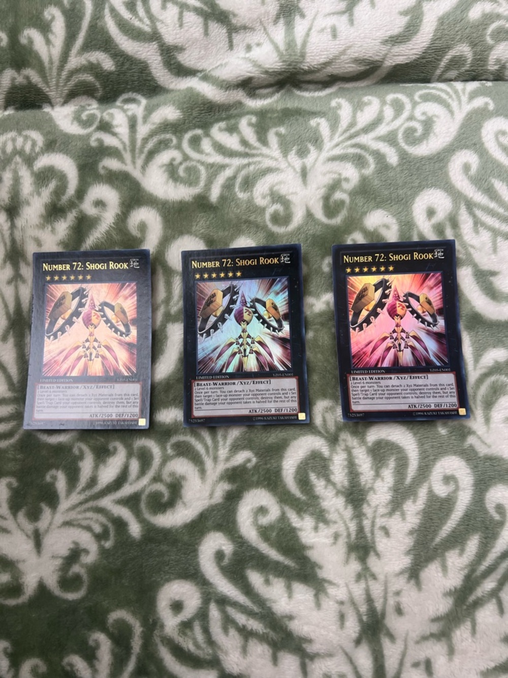 Number 72: Shogi Rook YZ05-EN001 Ultra Rare - Limited Edition LP Card 3 Ct